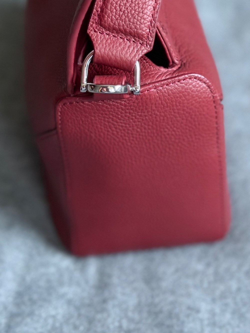 Quince Italian Leather Patchwork Crossbody | Merlot | Gently Used - Picture 7 of 7